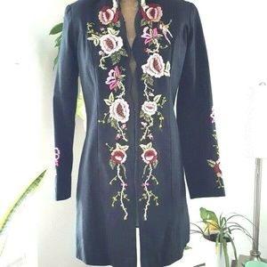 RARE Anthropologie Making a List 2002 Embroidered